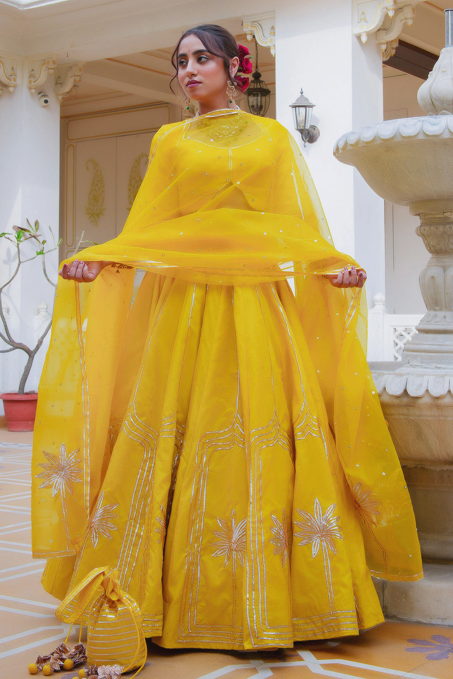 Mehfil Basant Bahar Gota Patti Lehenga Set
