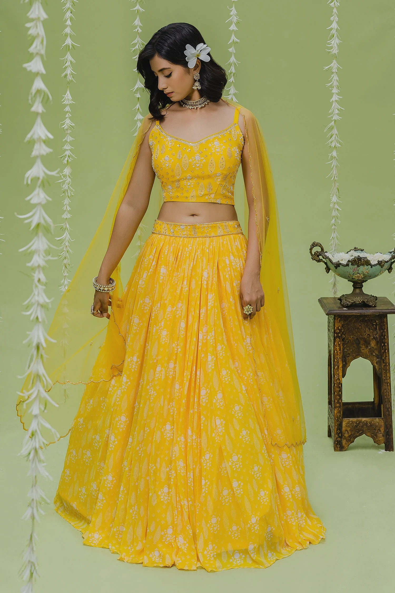 Floral Print Lehenga Set