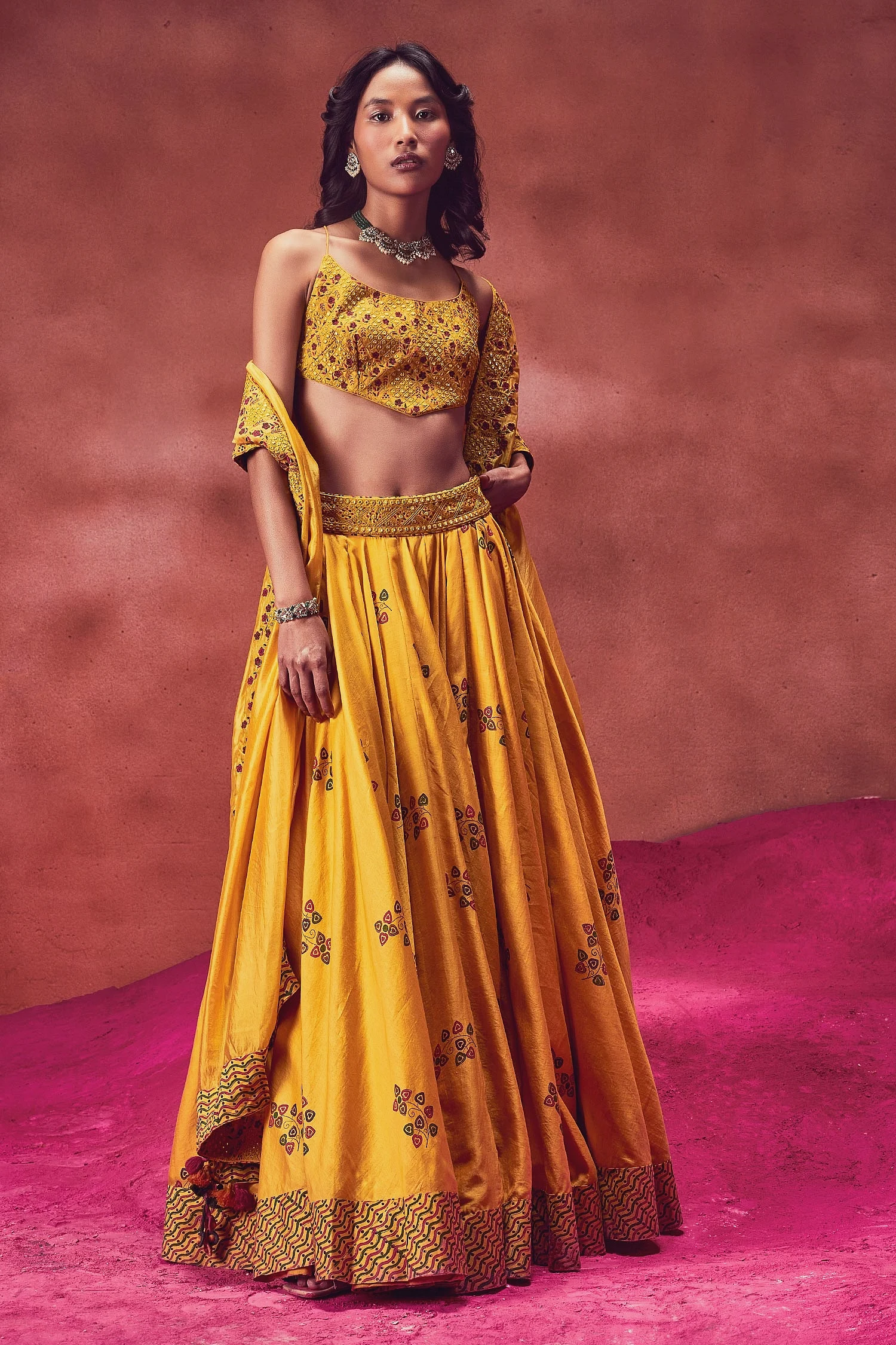 Hand Block Print Lehenga Set